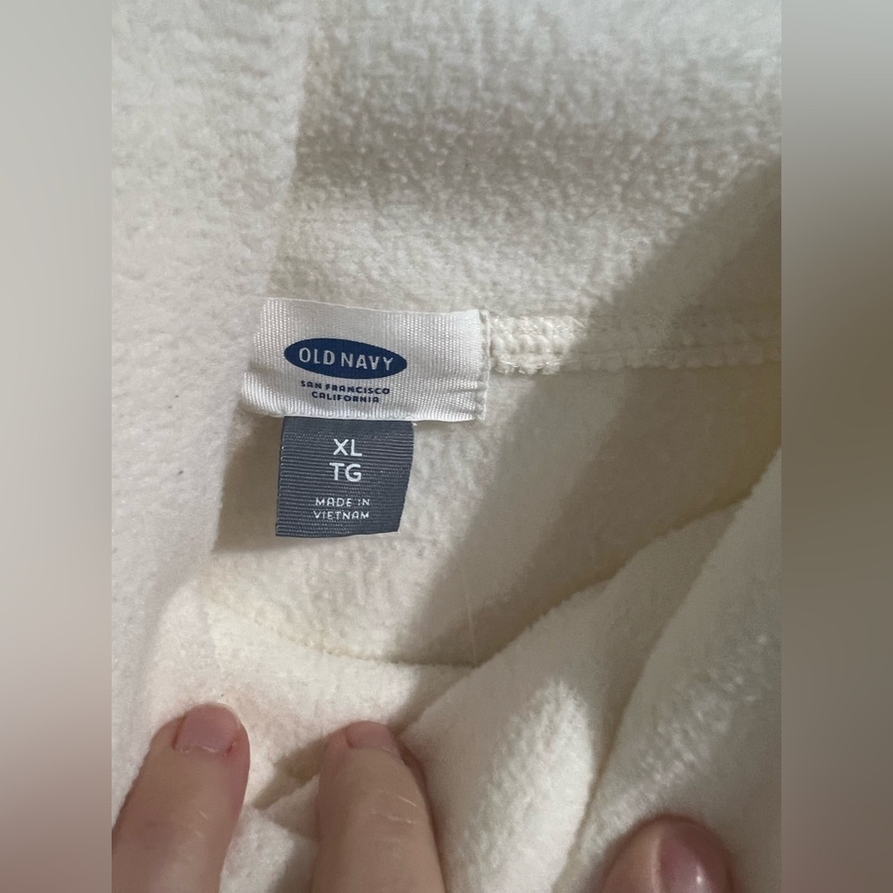 Women’s Old Navy white cream grey gray‎ pullover sweatshirt XL new NWT - Picture 4 of 7